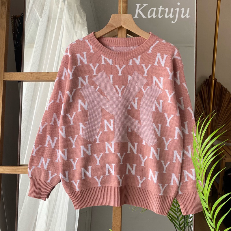 SWEATER RAJUT WANITA MOTIF NY GENTLE WOMEN