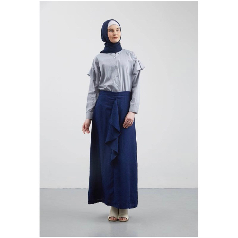 Shevalia Skirt Navy Rok Biru Havva