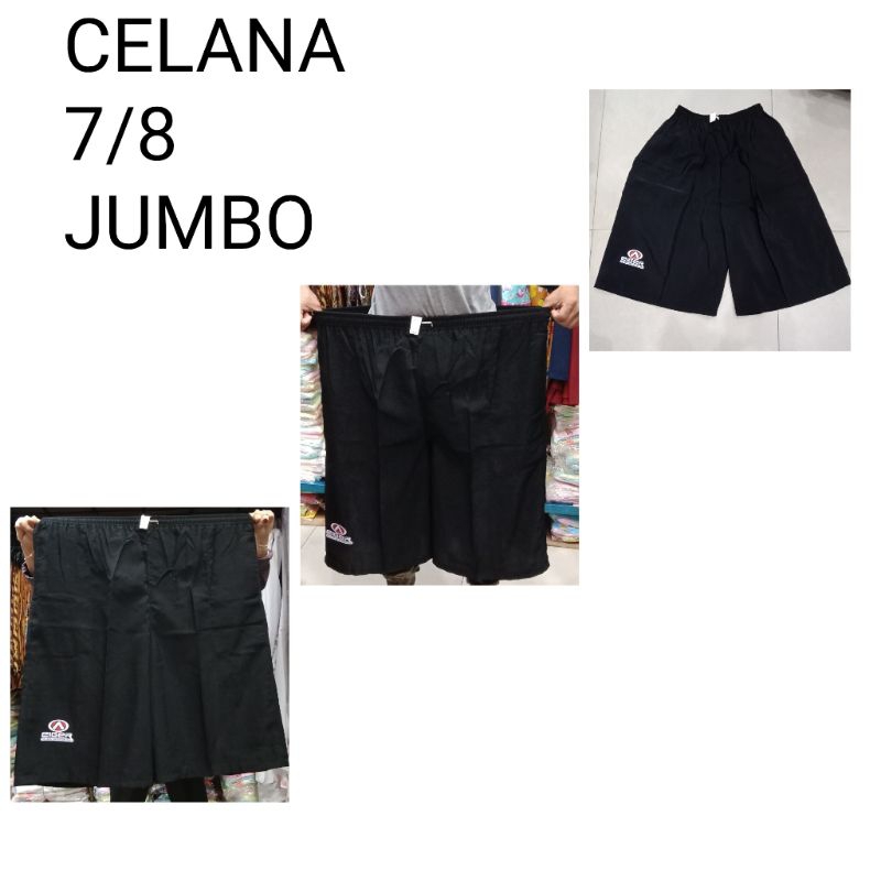 Celana santai jumbo / celana 7/8 jumbo / celana jumbo / celana bapak bapak / celana besar /  celana santai / celana hitam / celana pria / celana cowok santai