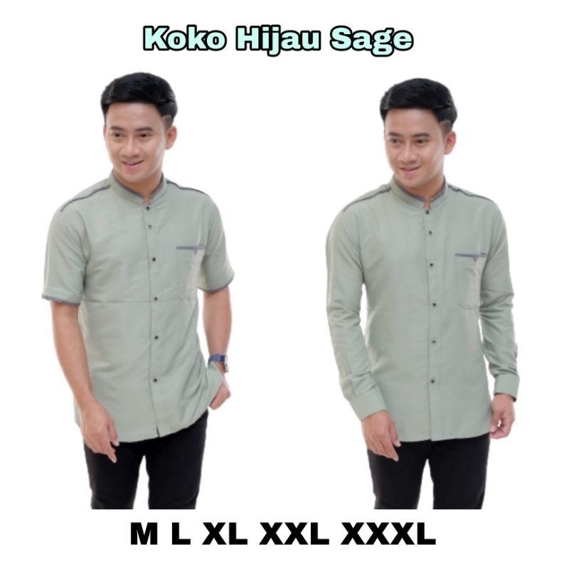 Baju koko dewasa terbaru warna sage green Matt catton