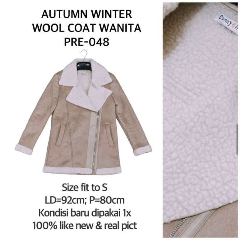 PRELOVED AUTUMN WINTER WOOL COAT WANITA / JAKET MANTEL MUSIM DINGIN / PRE-048