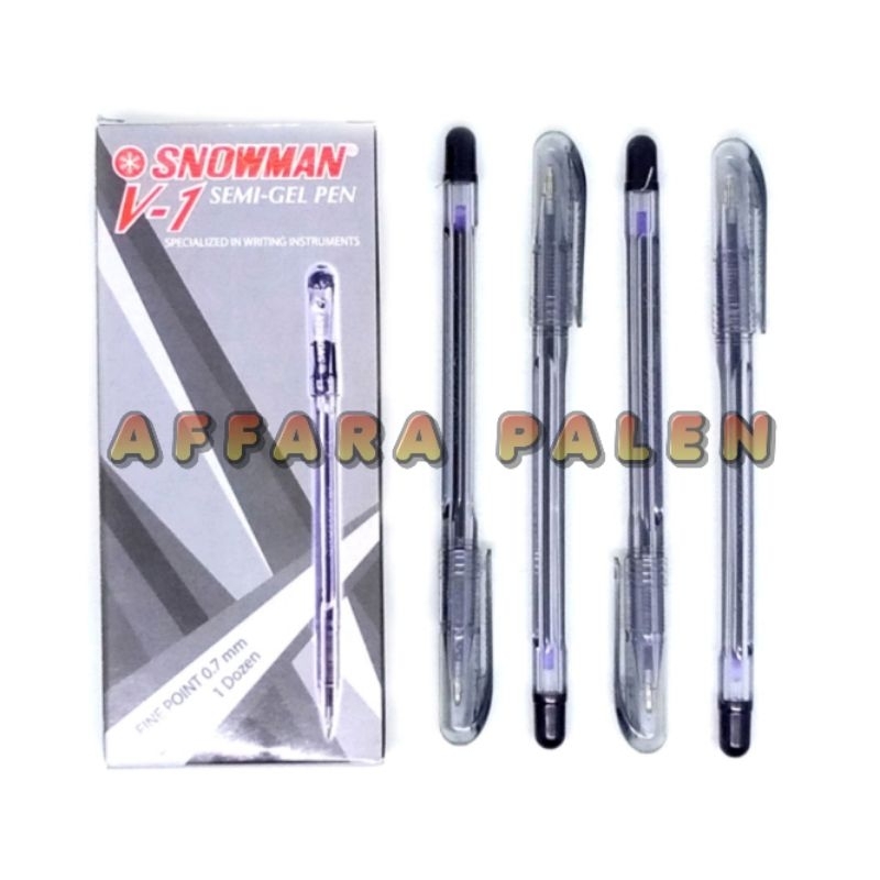 

[12pcs] Pulpen Ballpoint Snowman V1 Hitam