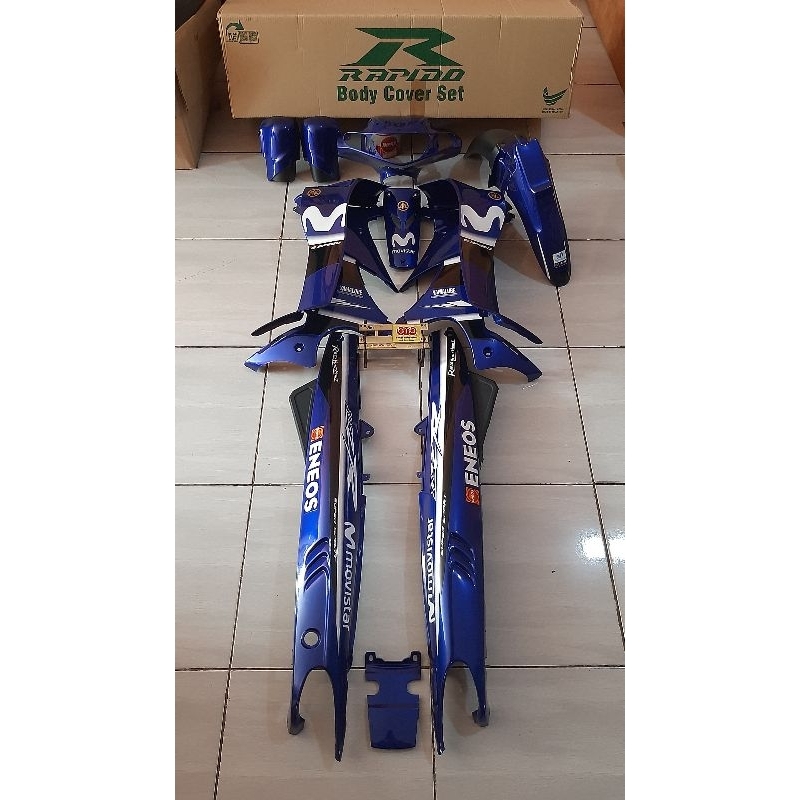 Yamaha 125 ZR body set cover set cover motor biru movistar Rapido