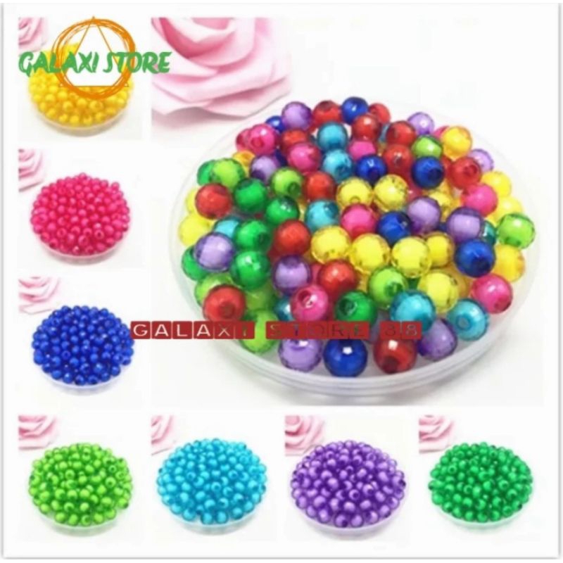 Manik Manik Kristal Bahan Akrilik Mote Lampion Bola Dunia Uk. 08/10mm