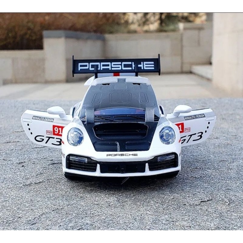 Diecast Mobil Balap Porsche 911 GT3 RSR Miniatur Die-cast Mobil Sedan Sport