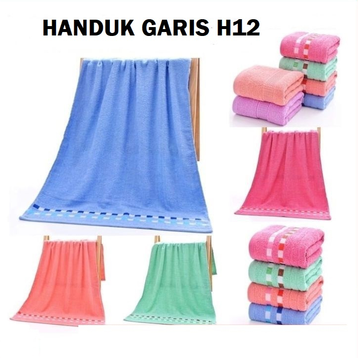 Handuk Dewasa Handuk Mandi Garis - ( MOTIF GARIS H12 | MOTIF GARIS VERSI MURAH )