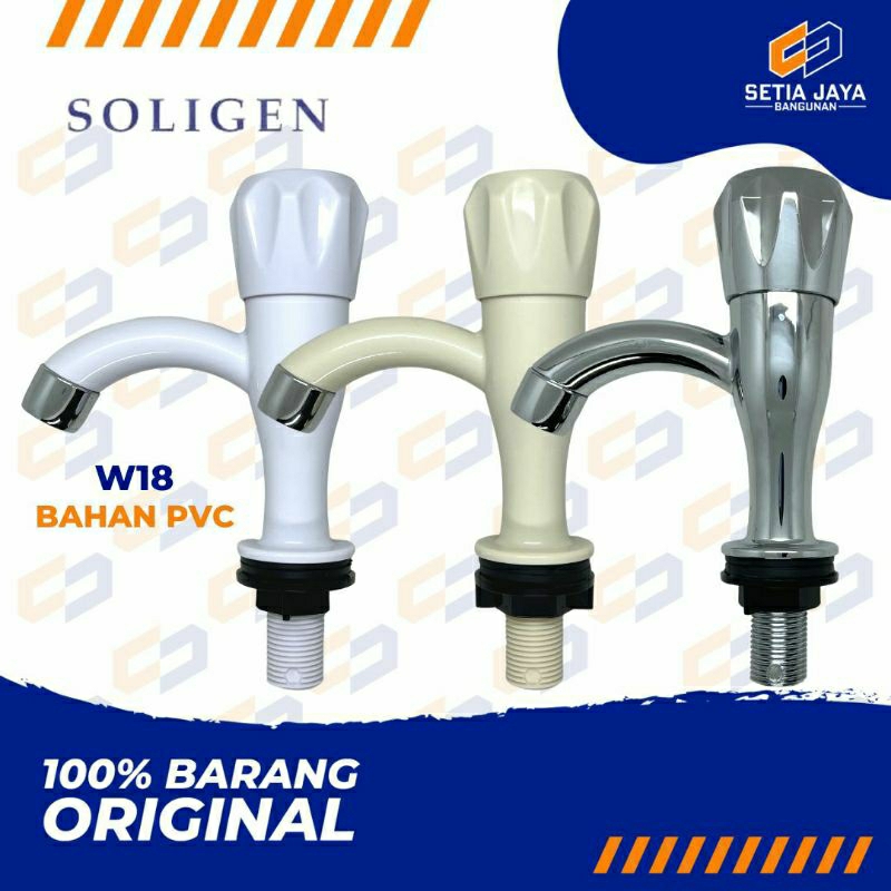 Kran / Keran Air / Wastafel / Cuci Tangan PVC / Plastik Soligen W18