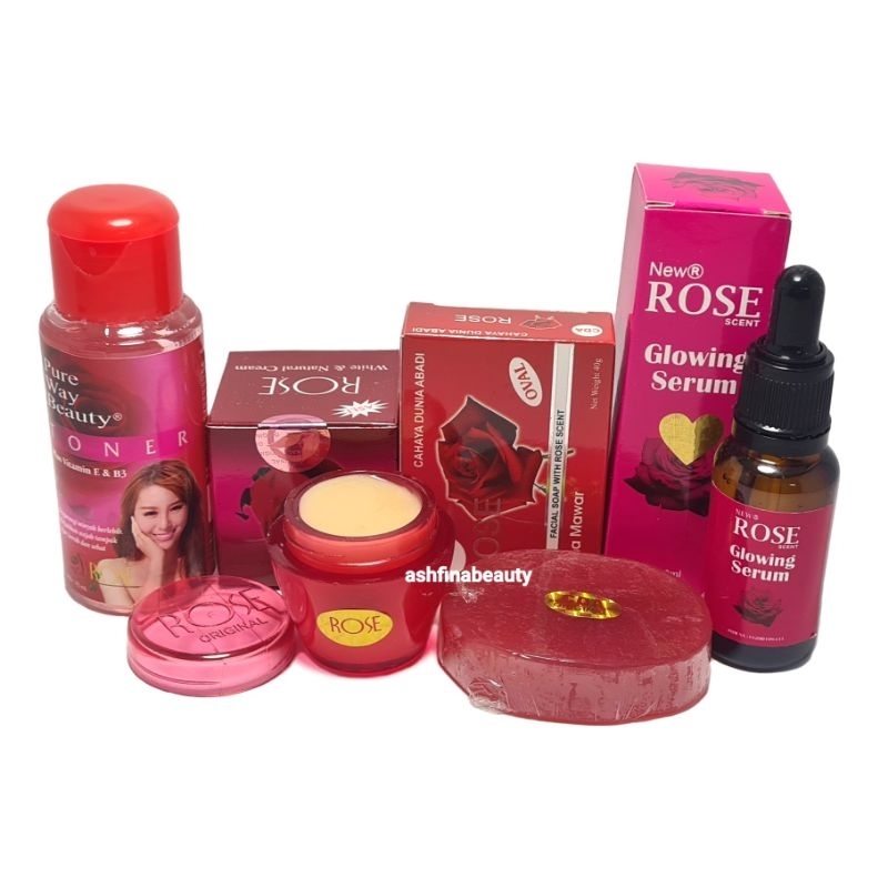 PAKET CREAM ROSE GLOWING PENCERAH WAJAH [sabun CDA]