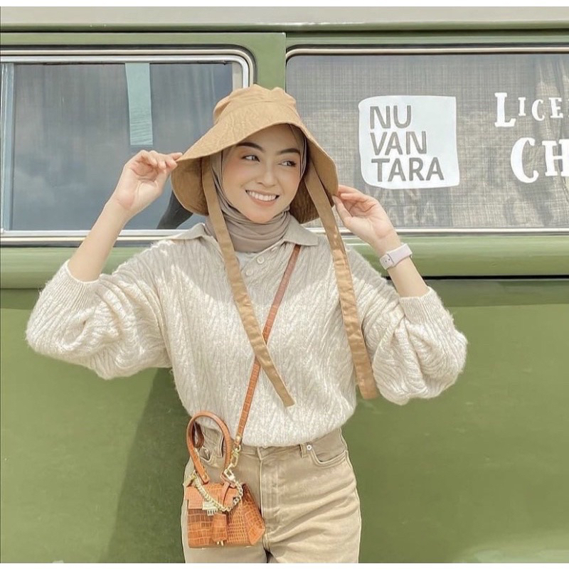 Image of Topi BUCKET HAT POLOS BOLAK BALIK HITAM DEWASA | bucket tali topi polos topi pantai #1