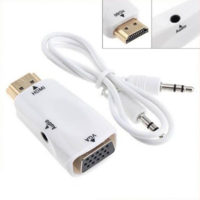 ADAPTER HDMI MALE TO VGA FEMALE WITH AUDIO CONVERTER ADAPTER 1080P FULL HD