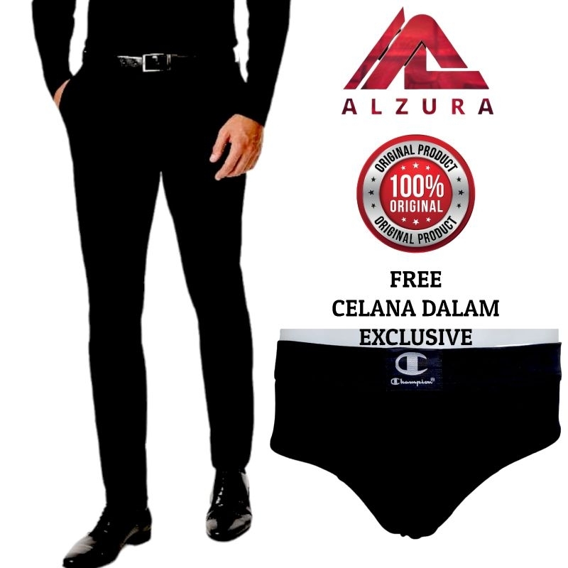 CELANA PANJANG FORMAL PRIA MODEL SLIMFIT BAHAN TEBAL BONUS CELANA DALAM