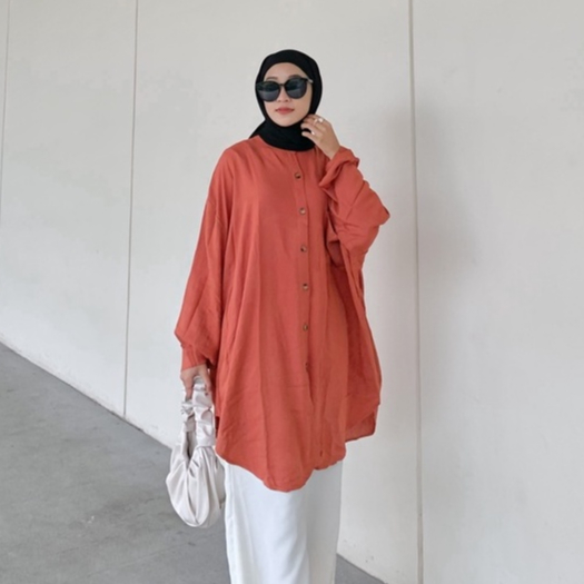 TUNIK SOSO MIDI DRESS KATUN RAYON KRINKLE POLOS LONG PREMIUM B335 CO