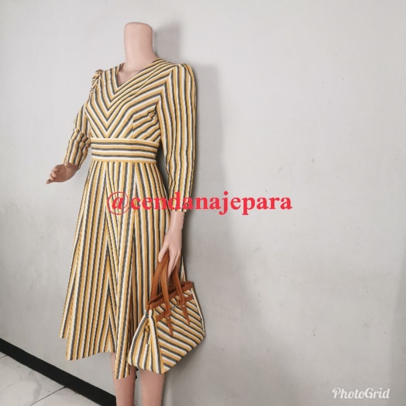 dress tenun wanita lurik