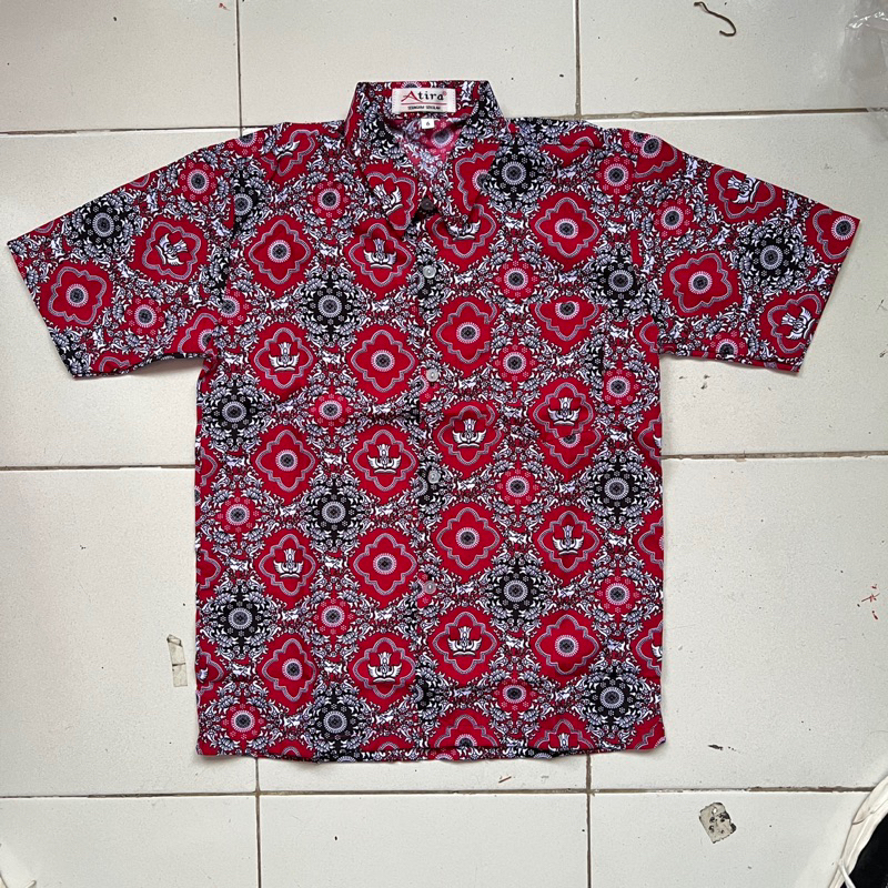 Baju Batik SD Merah Motif Tut Wuri Handayani