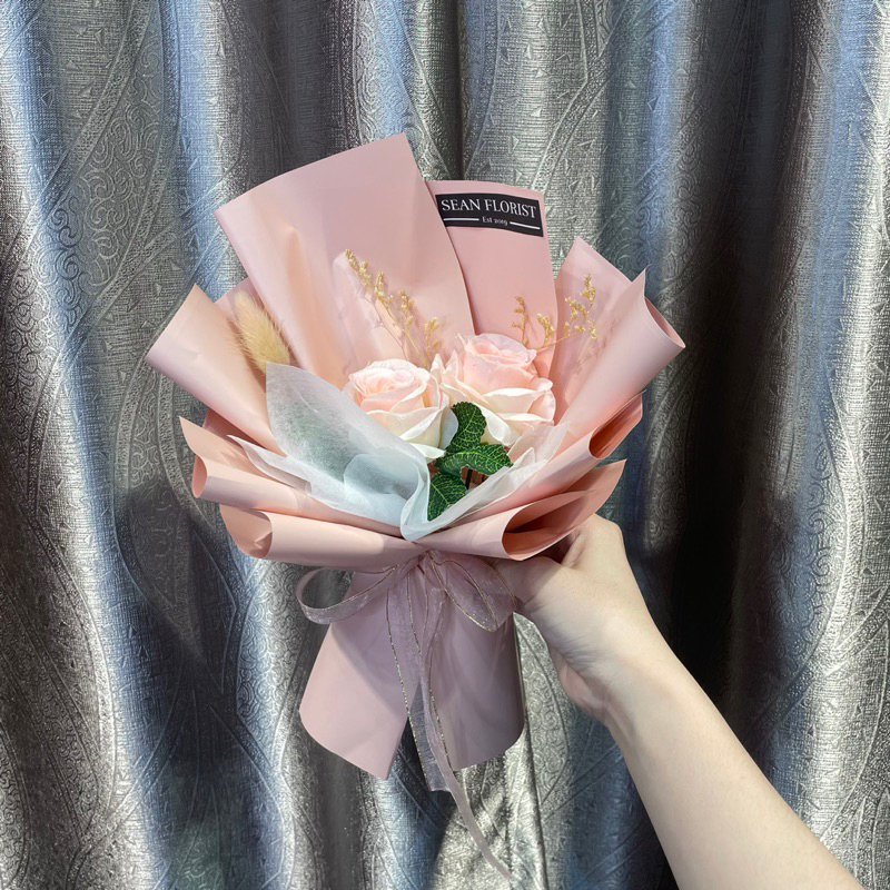 READY Bunga buket 2 tangkai / Two Flowers Bouqeut Valentine day Mother day | Selamat hari Guru / Handmade with love