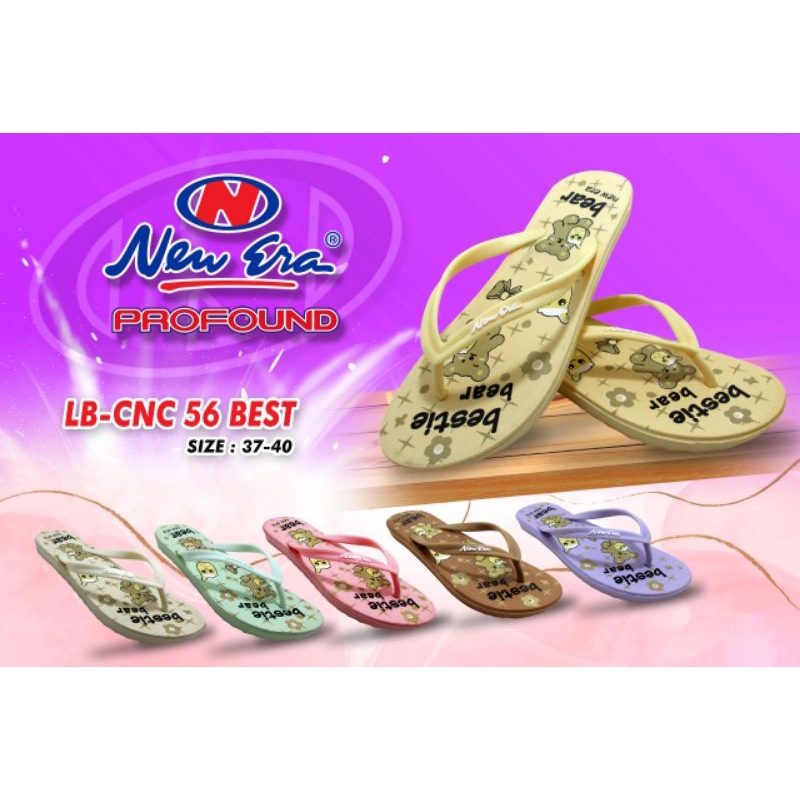 SANDAL JEPIT KARET WANITA NEW ERA LB CNC 56 FL 100% ORIGINAL BY NEW ERA