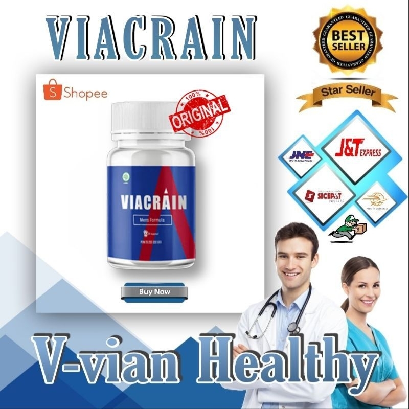 BISA COD!! VIACRAIN ASLI ORIGINAL SUPLEMEN PRIA DEWASAA