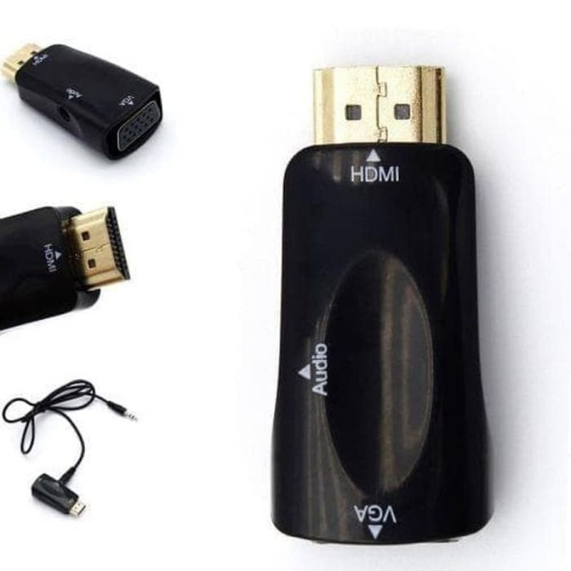 converter Hdmi to Vga +audio dongle kecil/Converter hdmi to vga Dongle kecil