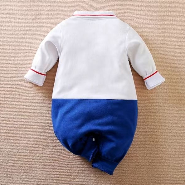 Baju jumper bayi usia 0-2 tahun model TUXEDO BIRU keren ala korea import premium