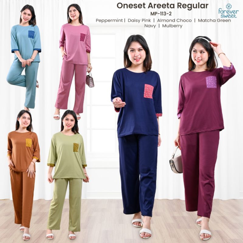 Baju tidur forever sweet setelan pendek panjang lengan 7/8