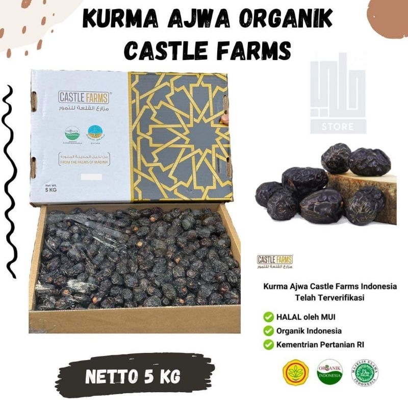 

KURMA AJWA ORGANIK GRADE A CASTLE FARMS 500gram