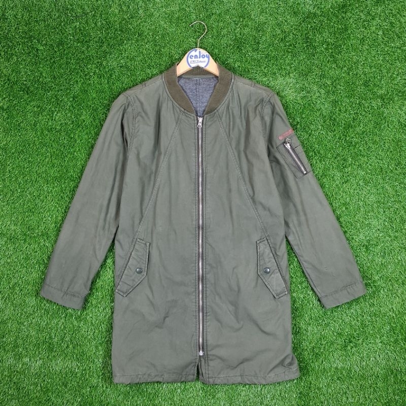 jaket bomber parka panjang army MILITARY second preloved bekas pl