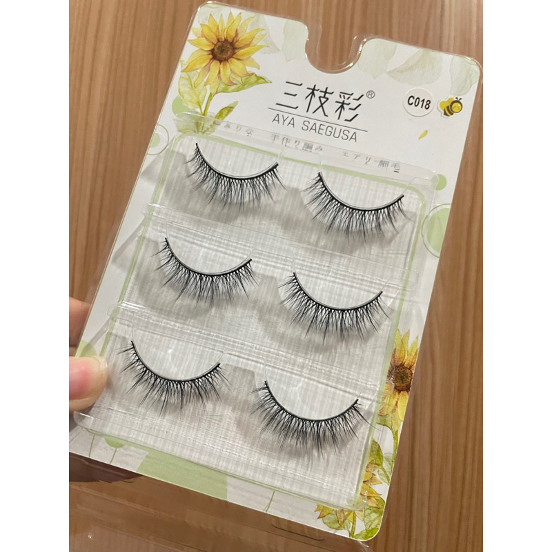 F62 - Manga Lashes 3 Pairs cosplay 3D Faux Mink Lashes Natural short Full Strip Lashes Soft Natural Eyelashes Extension