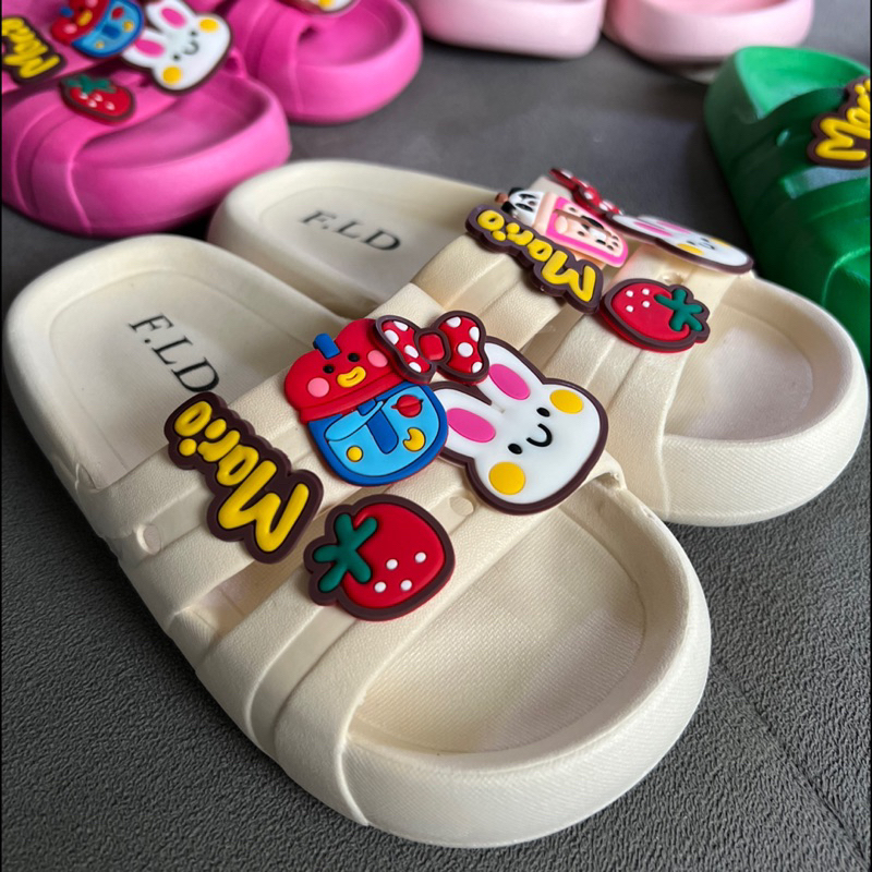 SANDAL SLOP JELLY ANAK BABY KIDS IMPORT KELINCI RABBIT FULL KARET LUCU