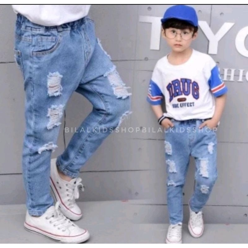 CELANA JEANS SOBEK PANJANG ANAK LAKI LAKI 1-7th