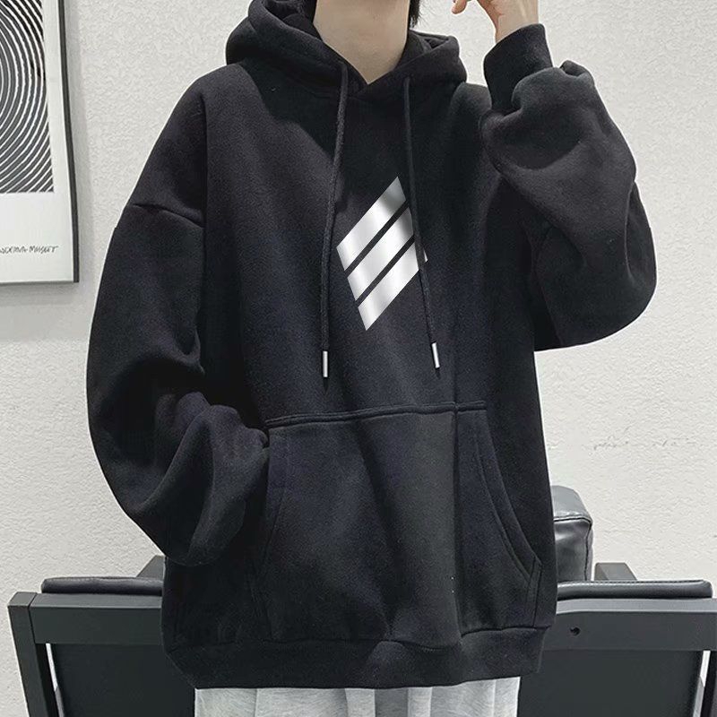 Jaket Hoodie SIMPLE LOGO Korean Street Style Bigsize Harajuku Jacket Jumper Oversize Ulzzang Unisex
