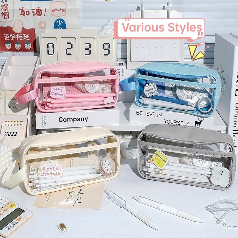 

[ READY STOCK STC-005 ] CLEAR POUCH MAKE UP ZIPPER TEMPAT PENSIL MIKA TRANSPARAN PLASTIK TAHAN AIR ALAT TULIS SEKOLAH AESTHETIC RESLETING GAYA REMAJA CEWEK KOREA KAWAII IMPOR MURAH VIRAL PREMIUM KARAKTER KARTUN HEWAN LUCU ANAK PEREMPUAN IMUT GEMOY PREMIUM
