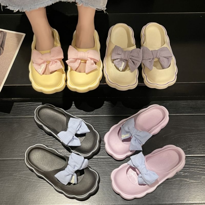 SHOEGALLERY TG1615 Sandal Jelly Slip On Wanita Import Motif Pita Korean Girl Style