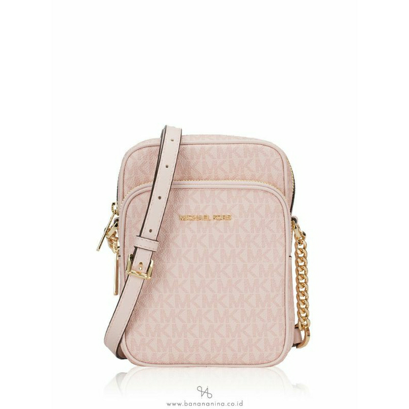 Michael Kors Signature Jet Set Medium NS Chain Crossbody Dark Powder Blush