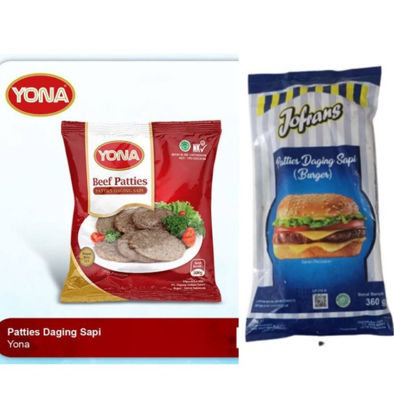 Yona Beef Patties/Jofrans Beef Patties/Beef/Patties Daging Sapi/Daging Burger/Beef Burger/Beef Patties/Beef Petty/Beef