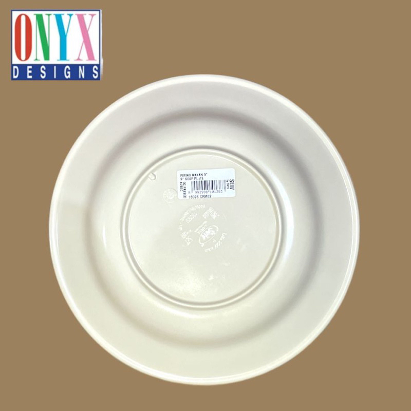 Piring Makan Melamin ONYX SEIV 9 INCH CREAM / DINNER PLATE ONYX SEIV MELAMINE FOOD GRADE