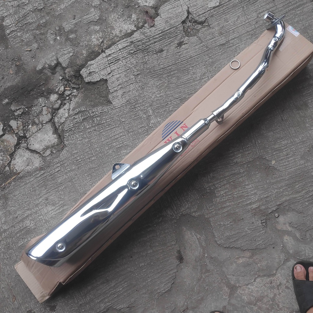 knalpot motor honda supra x 125 asli ori WIN bonus paking knalpot