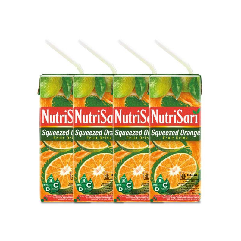 

NutriSari RTD Squeezed Orange 4 x 200 ml - Minuman Jeruk Peras Vitamin C