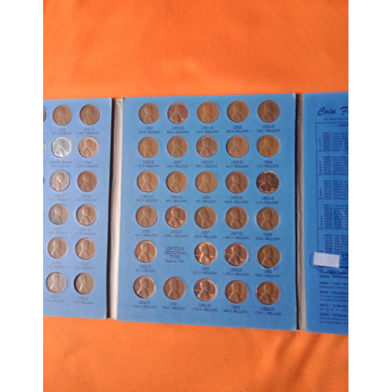 Lincoln Cent USA 1 Set 1941-1962 Asli Original dalam Buku Folder Number Two
