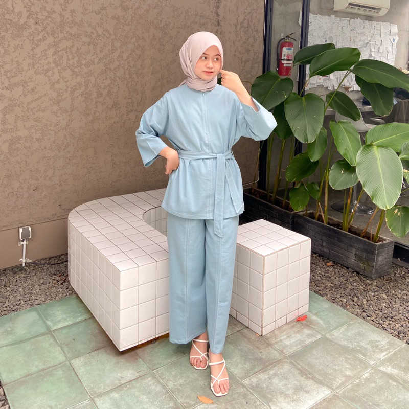 Zhara Set One Set Linen Multiways Look Byvitafa.id