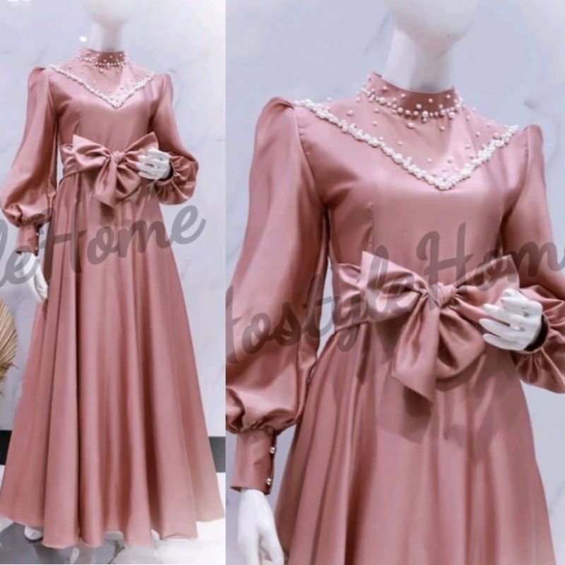 (LIMITED) ELENA Dress - Baju Gamis Gaun Dress Remaja Wanita Perempuan Ibu Muslim Untuk Acara Seragam