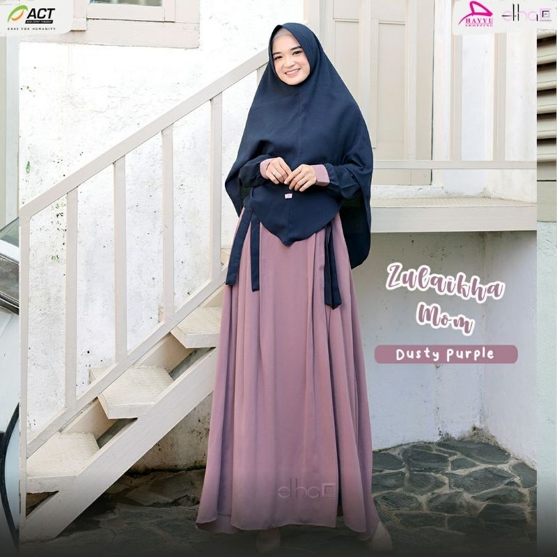 (READY STOK) Sarimbit Zulaikha Gamis Syar'i Khimar Zulkaiha by Elha Indonesia