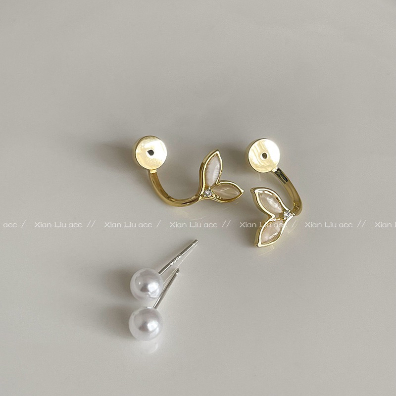 Anting  E378 aksesoris fashion Mutiara Bola Korea