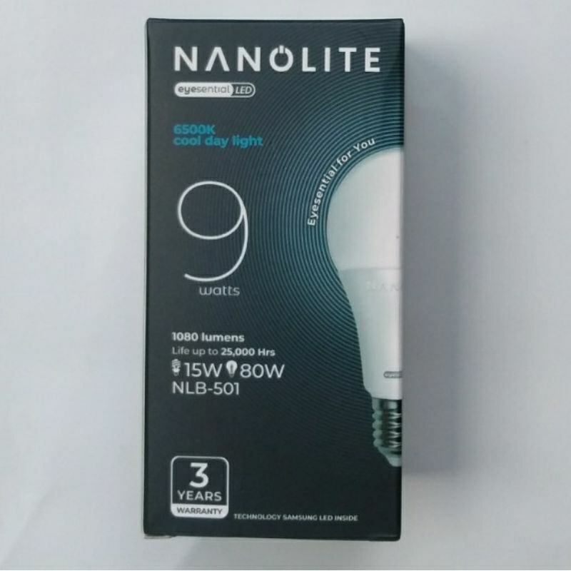 LAMPU BOHLAM. LED 9 WATT PUTIH NANOLITE