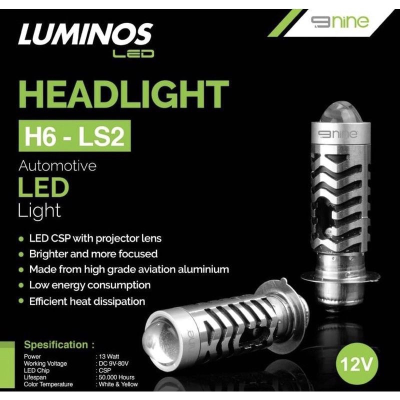 Lampu depan LED LaserH6 ls2 original Luminos