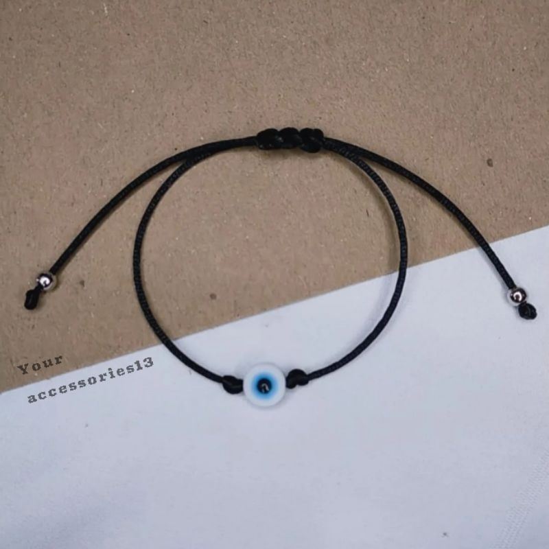 Gelang Persahabatan Tali Hitam Mata Iblis Gelang Evil Eye Blue