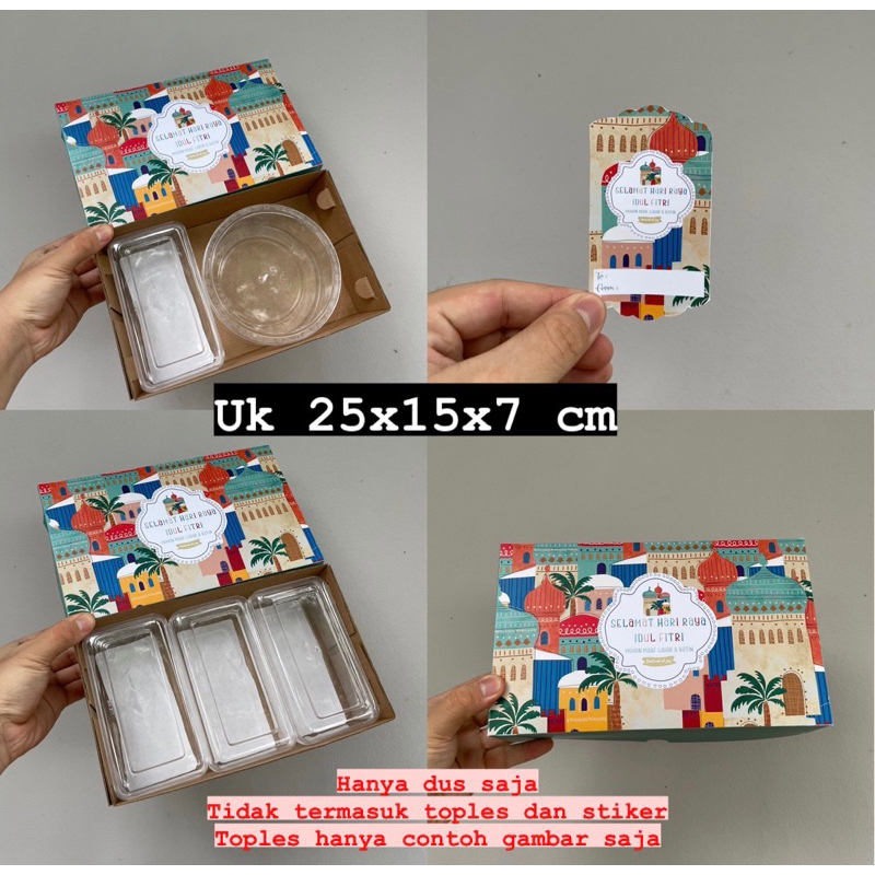 

Dus toples kecil idul fitri lebaran mosque uk. 25x15x7 + Tag (Harga untuk 5 pcs dus)