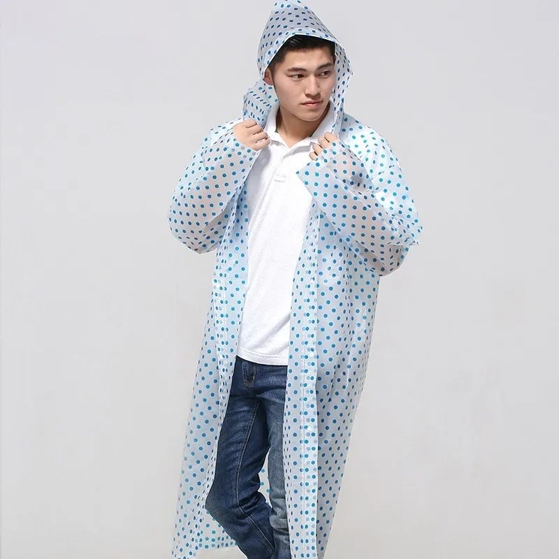 Jas Hujan Polkadot Tebal Dewasa Jas Hujan Motif Raincoat Rain Coat PVC Lebih Tebal