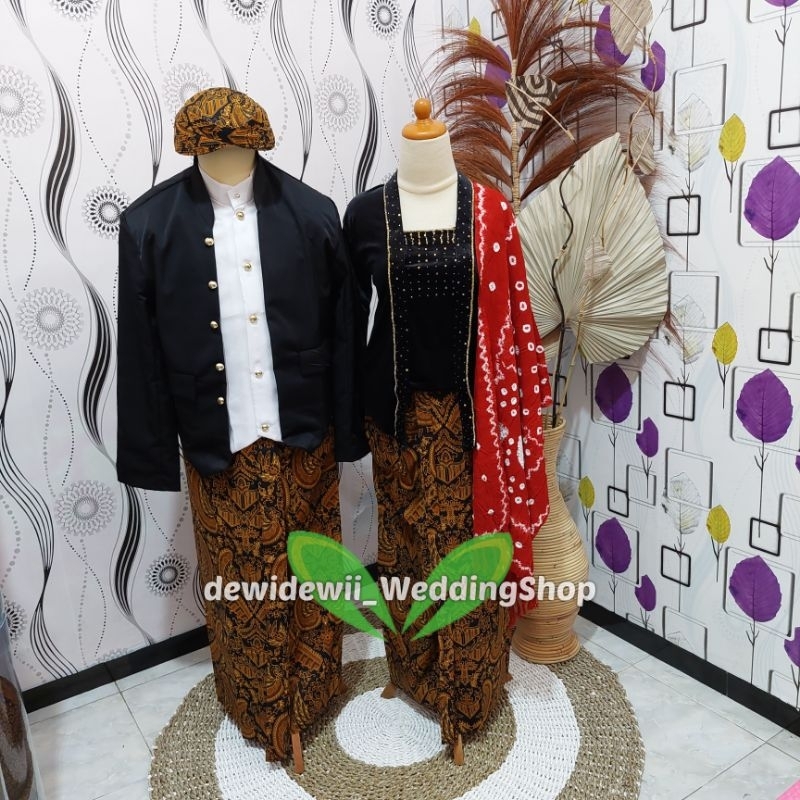 [1set] Sepasang Baju Adat / Baju Prewed || Hewes - Domas Payet / Selendang Jumputan