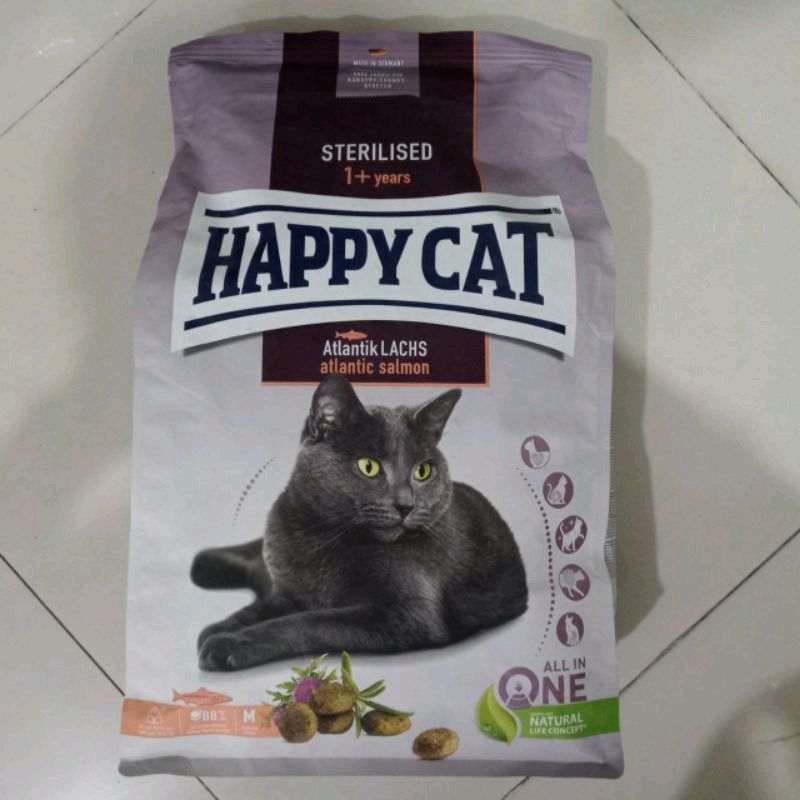 Happy Cat Makanan Kucing Dewasa Sterilised Atlantic Salmon 4kg | dry catfood happy cat supreme adult