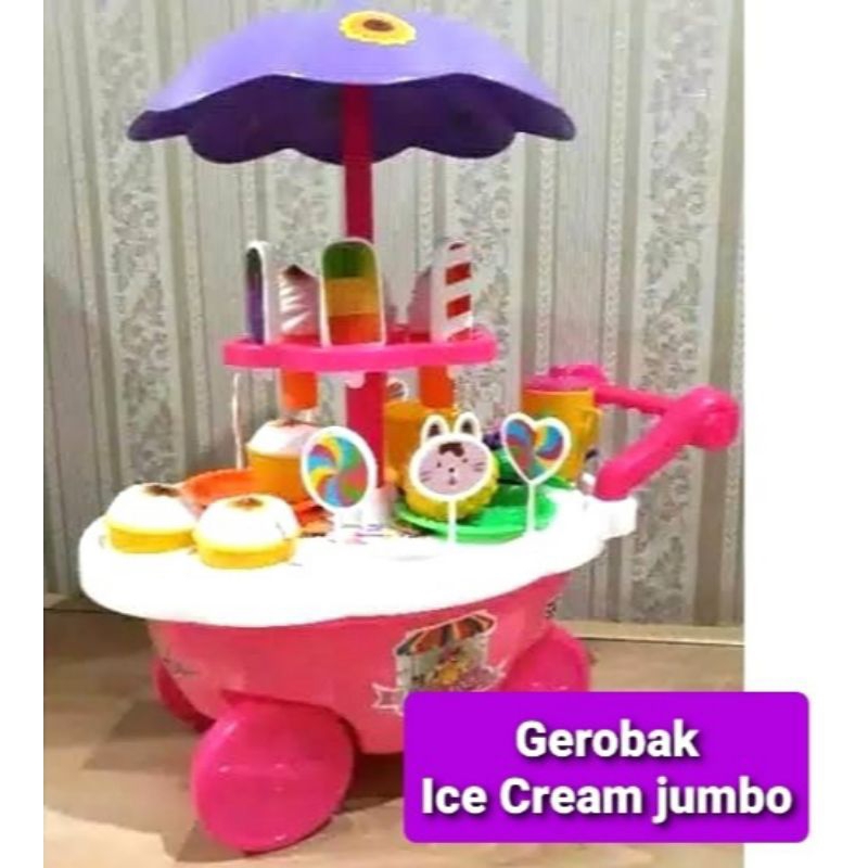 Mainan Gerobak Ice Cream Jumbo / Mainan Gerobak Es Krim Dorong